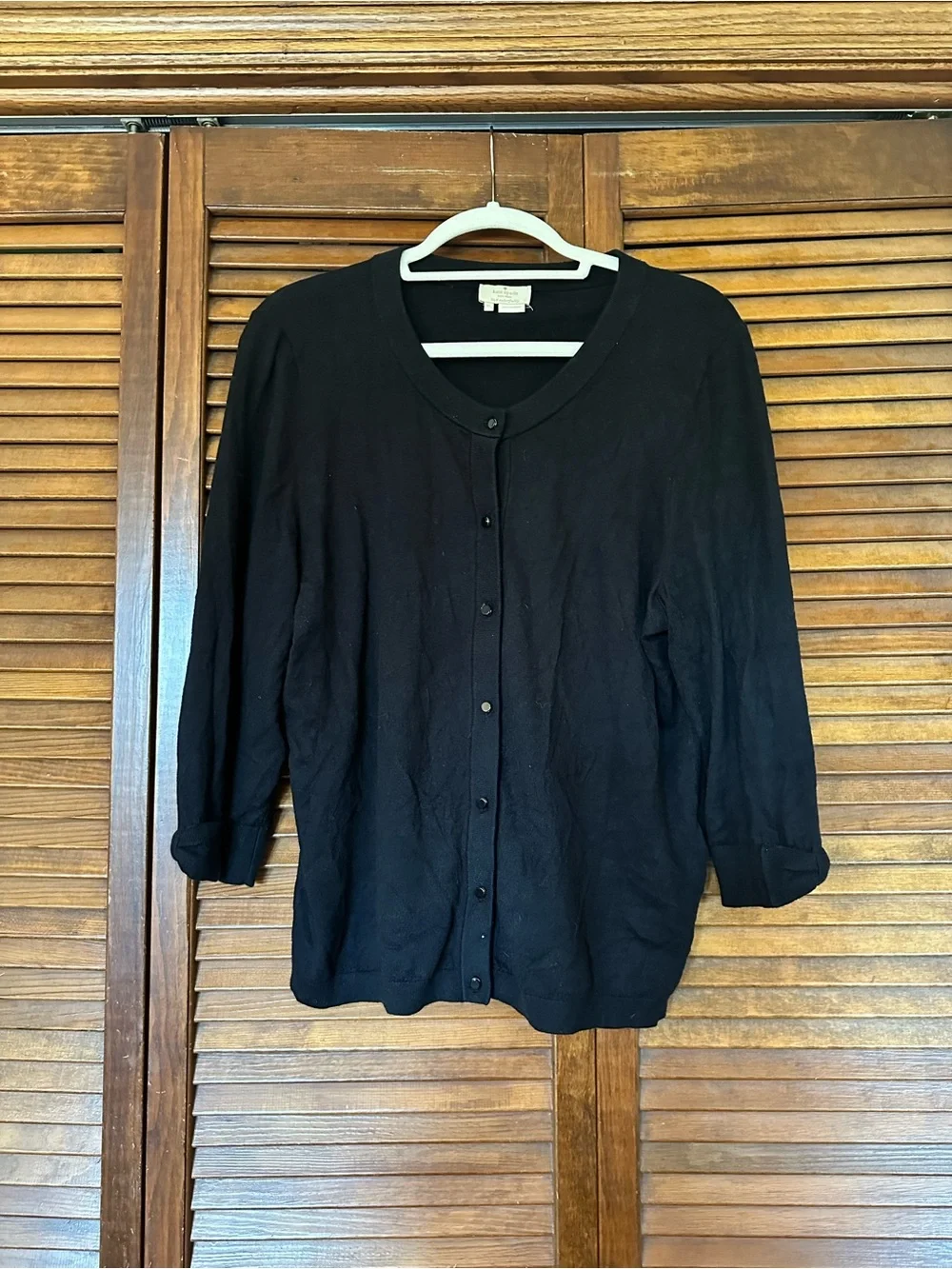 kate spade Somerset Bow Cuff Black Button Classic Cardigan size XL